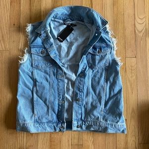 NWT Nasty Gal sleeveless denim jacket